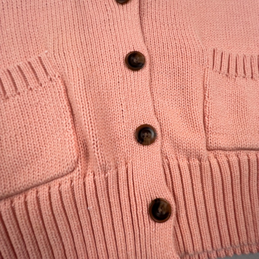 Preppy Cardigan Sweater Womens Large Pink Button Front Knit V-Neck A New Day - Picture 10 of 15